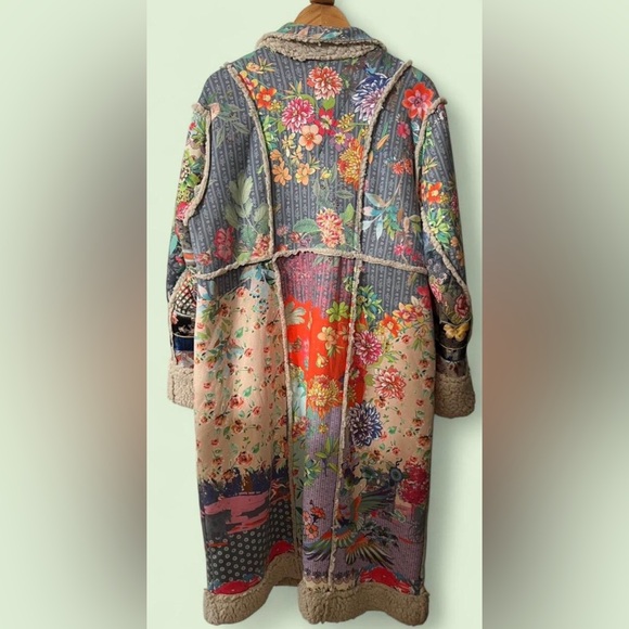 Johnny Was Biya Dreamer Patchwork Fleece Trim Jacket - Picture 7 of 9